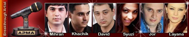 1st Armenian Pulse Music Awards Breakthrough Artist Nominees