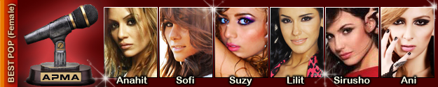 1st Armenian Pulse Music Awards Best Female Pop Artist Nominees
